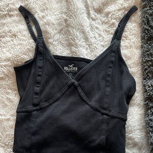 Hollister Black Ribbed V-Neck Cami